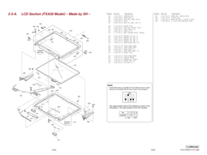 Page 11Confidential
PCG-FXA53/FXA59 (AM) NOTE :
Set the DIP switch on the MBX-61 board (Main board) to match
with the LCD (A-8023-483-A) that is used in this computer.
The upper position where ON indication is shown is the
ON position . The lower position is the OFF position.
Ref.No.Part No.Description3-3-A. LCD Section (FXA59 Model) – Made by SH –Ref.No.Part No.Description
3-8(a)3-8(b)
B30B22
B22
B22
B8
424
424
424
421 426 
435403 434
434406
408
424
423
414407
412
413
413
419
401
425422
429
428 402
431
437431...