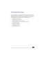 Page 6943
6Troubleshooting
You may encounter common problems when using your Sony VAIO® Notebook. 
Since many problems have simple solutions, try the suggestions provided in this 
chapter before you contact Sony PC Support (http://www.sony.com/pcsupport). 
This chapter provides you with information on the following topics:
❑Troubleshooting the Notebook
❑Troubleshooting the LCD Screen
❑Troubleshooting the Mouse and Touchpad
❑Troubleshooting Drives, PC Cards, and Peripheral Devices
❑Troubleshooting Software...