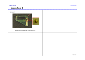 Page 20T Series
Confidential
Modem Card -2
1.MS-1-D.20Remark
The Stand is installed under the Modem Card. 