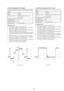 Page 1305-27
4. Contrast Adjustment (PD-101 board)
Set the level of the VIDEO signal for driving the LCD to the specified
value. If deviated, the screen image will be blackish or saturated
(whitish).
Mode Camera
Subject Arbitrary
Measurement Point Pin 7 of CN2904 (PD VG) on
VI-151 board
Measuring Instrument Oscilloscope
Adjustment Page D
Adjustment Address 8C
Specified Value A = 3.04 ± 0.05V
Adjusting method:
1) Select page: 0, address: 01, and set data: 01.
2) Select page: 3, address: 0C, set data: 20, and...