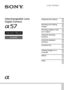 Page 14-420-759-11(1)
SLT-A57
Interchangeable Lens 
Digital Camera
Instruction Manual
A-mount
Preparing the camera
Shooting and viewing 
images
Shooting images to suit 
your subject
Using the shooting 
functions
Using the playback 
functions
Functions list
Viewing images on a 
computer
Others
Index 