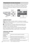 Page 48ES
18
Utilizando el anillo de control o el botón MENU de la cámara se puede hacer 
uso de otras funciones durante la toma o reproducción de imágenes. Esta 
cámara está equipada con una guía de funciones que le permite seleccionar 
fácilmente entre las funciones. Mientras se muestra la guía, puede utilizar 
varias funciones.
xAnillo de control
DISP (Ajuste pantalla): Le permite cambiar la visualización en pantalla.
/  (Captura continua/Contador aut.): Le permite utilizar el autodisparador 
y el modo de...