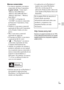Page 59ES
29
ES
Marcas comerciales Las marcas siguientes son marcas 
comerciales de Sony Corporation.
, “Cyber-shot”, 
“Memory Stick PRO Duo”, 
“Memory Stick PRO-HG Duo”, 
“Memory Stick Duo”, “Memory 
Stick Micro”
 “AVCHD” y el logotipo de 
“AVCHD” son marcas comerciales 
de Panasonic Corporation y Sony 
Corporation.
 Windows es una marca comercial 
registrada de Microsoft Corporation 
en los Estados Unidos y/u otros 
países.
 Mac es una marca comercial 
registrada de Apple Inc.
 El logotipo de SDXC es una...