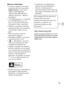 Page 63ES
31
ES
Marcas comerciales Las marcas siguientes son marcas 
comerciales de Sony Corporation.
, “Cyber-shot”, 
“Memory Stick PRO Duo”, 
“Memory Stick PRO-HG Duo”, 
“Memory Stick Duo”, “Memory 
Stick Micro”
 “AVCHD Progressive” y el logotipo 
de “AVCHD Progressive” son 
marcas comerciales de Panasonic 
Corporation y Sony Corporation.
 Windows es una marca comercial 
registrada de Microsoft Corporation 
en los Estados Unidos y/u otros 
países.
 Mac es una marca comercial 
registrada de Apple Inc.
 El...