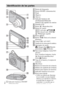 Page 30ES
6
AIndicador luminoso ON/OFF 
(Alimentación)BBotón del disparador
CBotón ON/OFF (Alimentación)
DFlash
EObjetivo
FAltavoz
GIndicador luminoso del 
autodisparador/Indicador 
luminoso del captador de sonrisas
HPantalla LCD
IBotón  (Reproducción)
JBotón de control
MENU activado: v/V/b/B/z 
MENU desactivado: DISP/ /
/ /Enfoque seguido
KBotón MENU
LBotón  /  (Guía en la cámara/
Eliminar)
MToma USB / A/V OUT
NGancho de la correa para la muñecaOInterruptor de modo: 
 (Imagen fija)/  (Barrido 
panorámico)/...