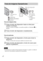 Page 36ES
12
Toma de imágenes fijas
Toma de películas
 Es posible que el sonido de funcionamiento del objetivo se grabe si se utiliza la 
función de zoom durante la grabación de una película.
Toma de imágenes fijas/películas
1Pulse el botón del disparador hasta la mitad para 
realizar el enfoque.
Cuando se enfoca la imagen, se escucha un pitido y el indicador z se 
ilumina.
2Pulse el botón del disparador completamente.
1Pulse el botón del disparador a fondo para iniciar la 
grabación.
 Utilice el botón del zoom...