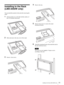 Page 13Installing to the Rack (LMD-2050W only)13 
Installing to the Rack 
(LMD-2050W only)
You can attach the monitor to the rack after removing the 
stand.
1Put the monitor on a soft cloth with the surface of 
the LCD monitor downward.
2Slide and remove the arm cover of the stand.
3Remove  four screws.
4Remove the arm.
5Remove four screws to remove the stand 
attachment bracket.
6Attach the mounting bracket, then attach the unit to 
the rack with four screws.
Note
The screws are not supplied.  Prepare screws...