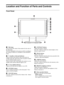 Page 8Location and Function of Parts and Controls 8
Location and Function of Parts and Controls
Front Panel
aTally lamp
You can check the status of the monitor by the color of 
the tally lamp.
The tally lamp lights in red, green or amber according to 
the setting of PARALLEL REMOTE in the REMOTE 
menu.
b1 (standby) switch and indicator
When you press the switch to turn on the power in 
standby mode (the a/? switch on the rear panel is turned 
on), the indicator lights in green. 
When you press this switch...