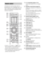 Page 1212GB
The buttons for system operation only are 
described below. See “Controlling Your TV or 
Other Components with the Supplied Remote” 
(page 55) for the buttons for operation of the 
connected components.
 Number 5,  , PROG +, and N buttons 
have a tactile dot. Use the tactile dot as a 
reference when operating the remote.
 Names of buttons that work after pressing the 
TV or STB operation mode buttons are 
indicated with yellow label.
A"/1 (on/standby) (pages 27, 42)
Turns on the system or sets...