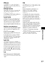 Page 87Additional Information
masterpage:Right
specdef v20061206 filename[E:\SS2007\Models\DS2KD\2895968E11\2895968E11DAVDZ250M\gb12add.fm]
 model name [DAV-DZ250M]
 [2-895-968-E1(1)]
87GB
MPEG audio
A coding system to compress digital audio 
signals. MPEG-1 is used for MP3 (MPEG-1 
Audio Layer-3). MPEG-2 is used for one of the 
audio format of DVD.
Multi-angle function
Various angles of a scene, or viewpoints of the 
video camera are recorded on some DVDs.
Multilingual function
Several languages for the sound...