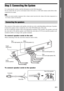 Page 1717GB
Getting StartedStep 2: Connecting the System
For connecting the system, read the information on the following pages.
Do not connect the AC power cord (mains lead) of the unit to a wall outlet (mains) until all the other 
connections are made.
Note When you connect another component with a volume control, turn down the volume of the other components to a 
level where sound is not distorted.
The connector of the speaker cords and the color tube are color-coded depending on the type of speaker....