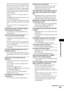 Page 89Additional Information
89GB
 The DATA DVD is not recorded in a JPEG format 
that conforms to UDF (Universal Disk Format).
 It has an extension other than “.JPEG” or “.JPG.”
 It is larger than 3,072 (width) × 2,048 (height) in 
normal mode, or more than 2,000,000 pixels in 
Progressive JPEG which is mainly used on the 
Internet WEB site.
 It does not fit the TV screen (those images are 
reduced).
 The [MODE (MP3, JPEG)] setting has been set to 
[AUDIO (MP3)] (page 53).
 If you cannot change the [MODE...