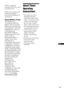 Page 33GB
DivX® is a registered 
trademark of DivX, Inc., and is 
used under license.
MPEG Layer-3 audio coding 
technology and patents 
licensed from Fraunhofer IIS 
and Thomson.
About MPEG-4 Visual
THIS PRODUCT IS 
LICENSED UNDER THE 
MPEG-4 VISUAL PATENT 
PORTFOLIO LICENSE FOR 
THE PERSONAL AND NON-
COMMERCIAL USE OF A 
CONSUMER FOR 
DECODING VIDEO IN 
COMPLIANCE WITH THE 
MPEG-4 VISUAL 
STANDARD (“MPEG-4 
VIDEO”) THAT WAS 
ENCODED BY A 
CONSUMER ENGAGED IN 
A PERSONAL AND NON-
COMMERCIAL ACTIVITY 
AND/OR...