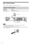 Page 2020GB
WOOFER 3Ω IMPEDANCE
USE
EXCEPT
WOOFER 3ΩINTERLACE SELECTABLESCAN SELECT
SPEAKERVIDEO 1VIDEO 2COMPONENT VIDEO  OUTMONITOR
OUTCOMPONENT
VIDEO OUT
FRONT
R
FRONT  L
REAR
RREAR  L CENTER
COAXIAL
AUDIO OUT
L RL R
L RVIDEO OUT VIDEO IN
OPTICAL
DIGITAL
IN
AUDIO IN
AUDIO IN VIDEO INYPB/CBPR/CR
AM
FM75ΩVIDEO
S    VIDEO    (DVD ONLY)
AUDIO
OUT
SUB
WOOFER
Step 2: Antenna Hookups
Connect the supplied AM/FM antennas for listening to the radio.
Terminals for connecting the antennas
Connect the To the
AM loop...