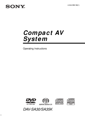 Page 1©2003 Sony Corporation4-244-992-14(1)
Compact AV 
System
Operating Instructions
DAV-SA30/SA35K
 