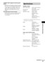 Page 85Additional Information
85GB
“CANNOT LOCK” appears in the front panel 
display.
 Turn the power off and then on again by pressing 
[/1 on the system, then perform “On moving the 
system” (page 3). If “CANNOT LOCK” still 
appears in the front panel display, contact your 
Sony dealer or local authorized Sony service 
facility.
The system does not work normally.
 Disconnect the AC power cord (mains lead) from 
the wall outlet (mains), then reconnect after 
several minutes.
Amplifier section
Stereo mode...