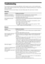 Page 6464GB
Troubleshooting
If you experience any of the following difficulties while using the system, use this troubleshooting 
guide to help remedy the problem before requesting repairs. Should any problem persist, consult your 
nearest Sony dealer.
Note that if service personnel changes some parts during repair, these parts may be retained.
General
Picture
Symptom Problems and solutions
The power is not turned on.  Check that the AC power cord (mains lead) is connected securely.
The remote does not...