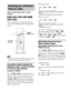 Page 5656GB
You can quickly locate a particular point on a 
disc by monitoring the picture or playing back 
slowly.
 Depending on the DVD/VIDEO CD, you may not be 
able to do some of the operations described.
Locating a point quickly by 
playing a disc in fast forward 
or fast reverse (Scan)
(except for JPEG)
Press  m or M   while playing a disc. 
When you find the point you want, press H to 
return to normal speed. Each time you press 
 m or M   during scan, the playback 
speed changes. With each press the...