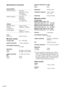 Page 5454GB
Inputs (Digital)
DVD/LD (Coaxial)
VIDEO 2 (Optical)
Outputs
MD/TAPE (OUT),
VIDEO 1
(AUDIO OUT)
SUB WOOFER
Tone
Gain levels: ±6 dB, 1 dB step
FM tuner section
Tuning range87.5 - 108.0 MHz
Antenna terminals75 ohms, unbalanced
Intermediate Frequency
10.7 MHz
Sensitivity
Mono: 18.3 dBf, 2.2 µV/75 ohms
Stereo:
38.3 dBf, 22.5 µV/75 ohms
Usable sensitivity11.2 dBf, 1 µV/75 ohms
S/N
Mono: 76 dB
Stereo: 70 dBHarmonic distortion at 1 kHz
Mono: 0.3%
Stereo: 0.5%
Separation45 dB at 1 kHz
Frequency response30 Hz...