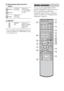 Page 1010GB
* You can watch the selected input image when you 
connect the HDMI OUT or MONITOR OUT jack 
to a TV (page 18, 21).
You can use the supplied RM-AAU023 
Remote Commander to operate the receiver 
and to control the Sony audio/video 
components that the remote is assigned to 
operate. For details, see “Changing button 
assignments” (page 69). FVIDEO/AUDIO INPUT/OUTPUT 
sectionAUDIO IN/
OUT jacksConnects to a 
VCR, DVD player, 
etc. (page 18, 23, 
24, 25).
VIDEO IN/
OUT* jacks
GDMPORT
DMPORT...