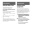 Page 50
50GB
C:\Documents and 
Settings\pc13\Desktop\JC060000_2661769142SF1000_GB\2661769142\GB06OTH_HT-SF1000-
CEL.fmmasterpage: Left
model name1[HT-SF1000] 
model name2[HT-SS1000] 2-661-769- 14
 (2)
Using the Sleep Timer
You can set the receiver to turn off 
automatically at a specified time.
Press SLEEP repeatedly while the 
power is on.
Each time you press the button, the display 
changes cyclically as follows:
2-00-00 t 1-30-00 t 1-00-00  t 0-30-00 
t  OFF
When Sleep Timer is being used, “SLEEP” 
lights up...