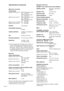 Page 3030GB
AM tuner section
Tuning range
Models of area code CA4): With 10-kHz tuning scale:
530 – 1710 kHz
With 9-kHz tuning scale:
531 – 1710 kHz
Models of area code E
4): With 10-kHz tuning scale:
530 – 1610 kHz
With 9-kHz tuning scale:
531 – 1602 kHz
Models of area code MX: 530 – 1610 kHz
Models of area code SP: 531 – 1602 kHz
AntennaLoop antenna
Intermediate frequency
450 kHz
Usable sensitivity50 dB/m (at 1,000 kHz or
999 kHz)
S/N54 dB (at 50 mV/m)
Harmonic distortion0.5% (50 mV/m, 400 Hz)
SelectivityAt 9...