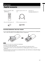 Page 7Getting Started
7GB
Inserting batteries into the remote
You can control the stand using the supplied remote. Insert two size AA (R6) batteries by matching the 
+ and – ends on the batteries to the markings inside the compartment.
 Do not leave the remote in an extremely hot or humid place.
 Do not use a new battery with an old one.
 Do not drop any foreign object into the remote casing, particularly when replacing the batteries.
 Do not expose the remote sensor to direct light from the sun or lighting...