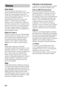 Page 4040GB
Dolby Digital
This movie theater sound format is more 
advanced than Dolby Surround Pro Logic. In this 
format, the surround speakers output stereo 
sound with an expanded frequency range, and a 
subwoofer channel for deep bass is 
independently provided. This format is also 
called “5.1” with the subwoofer channel 
designed as the 0.1 channel (since it functions 
only when a deep bass effect is needed). All six 
channels in this format are recorded separately 
for superior channel separation....