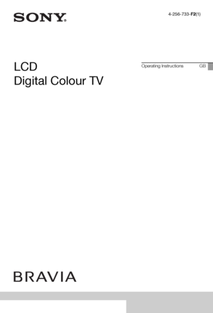 Page 14-256-733-F2(1)
LCD 
Digital Colour TVOperating Instructions GB
KDL-22PX300
 