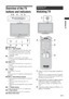 Page 1111
 GB
Overview of the TV 
buttons and indicators1MENU (page 15)
2/  – Input select/OK
 In TV mode (page 22): Selects the input source 
from equipment connected to the TV sockets.
 In TV menu: Selects the menu or option, and 
confirm the setting.
32 +/-/
G/g
 Increases (+) or decreases (-) the volume.
 In TV menu: Moves through the options left (
G) 
or right (
g).
4PROG +/-/
F/f
 In TV mode: Selects the next (+) or previous (-) 
channel.
 In TV menu: Moves through the options up (
F) or 
down (
f).
51 –...