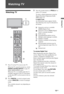 Page 1515 GB
C:\Documents and Settings\All Users\Documentos\SONY TELES\00 
MARTA_DTP IMDB\EX2L\4136111141\4136111141\060WAT.fmmasterpage:Left
KDL-52/46/40/37/32V5500
x-xxx-xxx-xx(x)
Watching TV
Watching TV
Watching TV
1Press 1 on the TV to turn on the TV.
When the TV cannot be turned on, switch 
ENERGY SAVING SWITCH on (page 10) 
(KDL-46WE5/40WE5 only).
When the TV is in standby mode (the 1 
(standby) indicator on the TV front panel 
is red), press "/1 on the remote to turn on 
the TV.
2Press DIGITAL to...