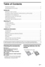 Page 33GB
Table of Contents
Checking the accessories .............................................................................................................. 3
Inserting batteries into the remote ................................................................................................. 3
Setting Up
Attaching the Table-Top Stand ...................................................................................................... 4
Connecting an antenna (aerial)/Set Top Box/recorder (e.g. DVD...