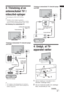 Page 55 DK
Opstartsvejledning3: Tilslutning af en 
antenne/kabel TV*/
video/dvd-optager
* Med undtagelse af KDL-40/37/32P36xx.
~
• Produktet er blevet afprøvet og fundet i 
overensstemmelse med de i EMC-direktivet anførte 
grænser for brug af tilslutningskabler under 3 meter.
~ 
• AV1-udgange er kun tilgængelige på et analogt tv.
• AV2-udgange på den aktuelle skærm (undtagen PC, 
HDMI, Component).
4: Undgå, at TV-
apparatet vælter
1Sæt en træskrue i tv-bordet (4 mm i 
diameter (medfølger ikke)).
2Skru en...