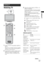 Page 13
13 GB
Watching TV
Watching TV
1Press 1 on the TV (top side) to switch on 
the TV.
When the TV is in standby mode (the  1 (standby) 
indicator on the TV (front) is red), press  "/1 on 
the remote to switch on the TV.
2Press DIGITAL to switch to digital mode or 
ANALOG to switch to analogue mode.
The channels available vary depending on the 
mode.
3Press the number buttons or PROG +/- to 
select a TV channel.
To select channel numbers 10 and above using the 
number buttons, enter the second and third...