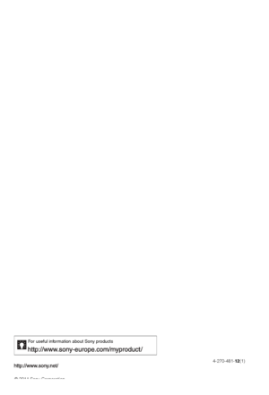Page 48
© 2011 Sony Corporation4-270-481-
12(1)
For useful information about Sony products
 