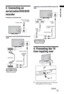 Page 55 GB
Start-up Guide3: Connecting an 
aerial/cable/VCR/DVD 
recorder
4: Preventing the TV 
from toppling over
1Install a wood screw (4 mm in diameter, 
not supplied) in the TV stand.
Coaxial cable
Connecting an aerial/cable only
Connecting an aerial/cable/VCR/DVD recorder with 
SCART
Scart lead
VCR/DVD recorderCoaxial cableCoaxial cableTerrestrial signal
or cable
Terrestrial 
signal or 
cable
Connecting an aerial/cable/ VCR/DVD recorder with 
HDMI
HDMI
cable
Coaxial cableCoaxial
cable
VCR/DVD...