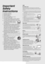 Page 4F:\Worker\SONY WAX3 D-series EN 131\3212313131\030SAF.fmmasterpage:Left
4
KDL-32XBR4/KDL-40D3000
Important 
Safety 
Instructions
1) Read these instructions.
2) Keep these instructions.
3) Heed all warnings.
4) Follow all instructions.
5) Do not use this apparatus near water.
6) Clean only with dry cloth.
7) Do not block any ventilation openings. Install in 
accordance with the manufacturer’s instructions.
8) Do not install near any heat sources such 
as radiators, heat registers, stoves, or 
other...