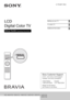 Page 14-178-827-11(1)
LCD 
Digital Color TV
Setup Guide (Operating Instructions)
Setting up your TV
To watch TV
Additional Information
KDL-60EX700 / 60EX701 / 60EX703 / 52EX700 / 52EX701 / 52EX703
KDL-46EX700 / 46EX701 / 46EX703 / 40EX700 / 40EX703 / 32EX700
Sony Customer Support
U.S.A.: www.sony.com/tvsupport
Canada: www.sony.ca/support
United States Canada
1.800.222.SONY 1.877.899.SONY
Please Do Not Return
the Product to the Store
 