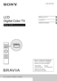 Page 14-180-193-11(1)
LCD 
Digital Color TV
Setup Guide (Operating Instructions)
Setting up your TV
To watch TV
Additional Information
KDL-55HX800 / 46HX800 / 40HX800
XBR-52HX909 / 46HX909
Sony Customer Support
U.S.A.: www.sony.com/tvsupport
Canada: www.sony.ca/support
United States Canada
1.800.222.SONY 1.877.899.SONY
Please Do Not Return
the Product to the Store
 