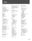 Page 4545
Index
4:3 Default 29
AA/V Sync 39AC IN 14Advanced Settings 27Alternate Audio 20Audio Out 34AUDIO OUT jack, described 14Auto Adjustment 36Auto Program 18, 37, 38Auto SAP, MTS setting 28Auto Wide 29Auto YC 33
BBacklight 26Balance 28Bass 28BBE 28Bilingual audio 28Brightness 26
CCable
Described 34With VCR, connecting 12Cable holder 17Caption Vision 31, 39CH+/– button 21, 22Channels
Creating labels 37, 38Setting up 18Closed caption modes 31Color 26Color Temperature 26
DDiagnostics 39Digital Channels...