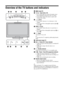 Page 1212 GB
Overview of the TV buttons and indicators
1 (page 22)
2/  – Input select / OK
 In TV mode (page 20): Selects the input source 
from equipment connected to the TV sockets.
 In TV menu: Selects the menu or option, and 
confirms the setting.
32 +/-/ /
 In TV mode: Increases (+) or decreases (-) the 
volume.
 In TV menu: Moves through the options right ( ) 
or left ( ).
4PROG +/-/ /
 In TV mode: Selects the next (+) or previous (-) 
channel.
 In TV menu: Moves through the options up ( ) or 
down ( )....