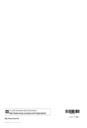 Page 284-180-179-16(1)
For useful information about Sony products
© 2010 Sony Corporation
 