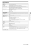 Page 1313GB
Additional Information
Specifications
System
Panel system
LCD (Liquid Crystal Display) Panel
TV systemAnalogue: Depending on your country/area selection: B/G/H, D/K, L, I
Digital: DVB-T2/DVB-T/DVB-C
Colour/video systemAnalogue: PAL, PAL60 (only video input), SECAM, NTSC3.58, NTSC4.43 (only video input)
Digital: MPEG-2 MP@ML/HL, H.264/MPEG-4 AVC MP/HP@L4
Channel coverageAnalogue: VHF: E2–E12/UHF: E21–E69/CATV: S1–S20/HYPER: S21–S41
D/K: R1–R12, R21–R69/L: F2–F10, B–Q, F21–F69/I: UHF B21–B69
Digital:...