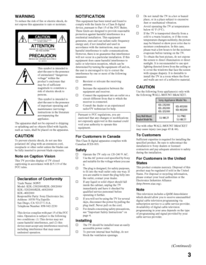 Page 33
WARNING
To reduce the risk of fire or electric shock, do 
not expose this apparatus to rain or moisture.
This symbol is intended to 
alert the user to the presence 
of uninsulated “dangerous 
voltage” within the 
product’s enclosure that 
may be of sufficient 
magnitude to constitute a 
risk of electric shock to 
persons.
This symbol is intended to 
alert the user to the presence 
of important operating and 
maintenance (servicing) 
instructions in the literature 
accompanying the 
appliance.
The...