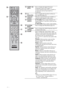 Page 1212 GB
qfGUIDE /   
(EPG)Press to display the Digital Electronic 
Programme Guide (EPG) (page 17).
For New Zealand model, EPG is available as 
an interactive service if provided by a 
broadcaster.
qg 
(Favourite)Press to display the Favourite List that you 
have specified (page 18).
qhColoured 
buttonsWhen the coloured buttons are available, an 
operation guide appears on the screen.
qjNumber 
buttonsIn TV mode: Press to select channels. For 
channel numbers 10 and above, press the next 
digit quickly.
In...