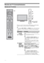 Page 1010 GB
Remote and TV Controls/Indicators
Remote and TV controls
Buttons on the TV will work the same as those on the remote.
* In the TV menu, these buttons will work as F/f/G/g/.
z
5, N, PROG + and AUDIO buttons on the remote have 
a tactile dot. Use the tactile dots as a reference when operating the 
TV.
Button/SwitchDescription
1"/1 (TV 
standby)Press to turn the TV on and off from standby 
mode.
21 (Power)Press to turn the TV on or off.
~
ENERGY SAVING SWITCH is off, 
the TV cannot be turned on...