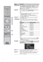 Page 2424
wfPICTUREPress repeatedly to cycle through the available picture modes: 
Vivid, Standard, Cinema, Photo, Custom. (Available 
options depend on the current mode.) The picture modes can 
also be accessed in the Picture settings. For details, see 
Picture settings on page 34.
wgINPUTPress to display the list of External Inputs and TV mode. 
Press repeatedly to toggle through the inputs.
~
 Inputs can be changed by pressing V/v and   while the list 
of External Inputs is displayed.
 See page 44 on setting...