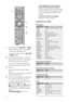 Page 3232 GB
1Press and hold the BD, DVD, or AMP 
function button you want to programme 
on the remote, then press  .
The selected function button (BD, DV D, 
or AMP) flashes.
2Press the number buttons to enter the 
three-digit manufacturer’s code number 
when the function button flashes. 
If you do not enter the code within 10 
seconds, you need to go back to step 1.
3Press .
The selected function button flashes 
twice.
If the selected function button flashes five 
times, repeat from step 1.
4Turn on your...