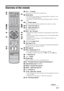 Page 1313 GB
Overview of the remote
1TV "/1 – TV standby
Switches the TV on and off from standby mode.
2Number buttons
 In TV mode: Selects channels. For channel numbers 10 and above, enter 
the second and third digit quickly.
 In Analogue Text mode: Enters the three digit page number to select the 
page.
3 – Previous channel
Returns to the previous channel watched (for more than five seconds).
4 – Screen mode (page 17)
5 – Picture freeze (page 17)
Freezes the TV picture.
6/  – Info / Text reveal
 In...