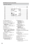 Page 172172
Identifying the parts and controls
Operation indicators
1Cassette memory  (p. 142)
2
Remaining battery time  (p. 24)
3Zoom  (p. 23)/ Data file name  (p. 113)
4 Digital effect  (p. 40)/FADER  (p. 38)/
MEMORY MIX  (p. 121)
5 16:9WIDE  (p. 37)/PROG. SCAN  (p. 35)
6 Warnings  (p. 153)
7 Custom preset  (p. 57)
8 Data code  (p. 30)/AE SHIFT  (p. 50)/
GAIN  (p. 45)/ IRIS (p. 44)/ SteadyShot
OFF  (p. 30)/ White balance  (p. 51)/
Shutter speed  (p. 46)
9 LCD bright  (p. 21)/Volume  (p. 28)
0 Date  (p. 30)
qa...